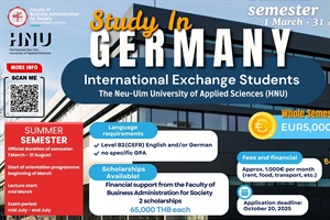 Ready to Explore Germany? Here’s your chance to join the Summer Semester 2025 Exchange Program at Neu-Ulm University of Applied Sciences (HNU), Germany!