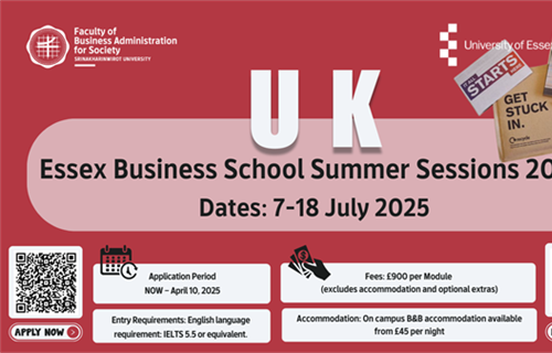 รับสมัครนิสิตเข้าร่วมโครงการ Essex Business School Summer Sessions 2025