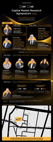 ประชาสัมพันธ์ เรียนเชิญเข้าร่วมงาน CMDF/CMRI Capital Market Research Symposium 2026