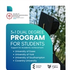 3+1 Dual Degree Program  with leading universities in the United Kingdom