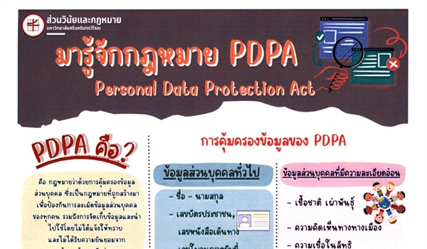 ประชาสัมพันธ์สื่ออินโฟกราฟิก เรื่องกฎหมายที่ผู้ปฏิบัติงานควรรู้กับส่วนวินัยและกฎหมาย ชุดที่ 5 (กฎหมายคุ้มครองข้อมูลส่วนบุคคล)